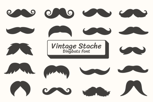 Vintage Stache: The Sketch-Style Dingbats Font for Unique Projects