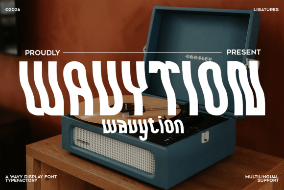 Wavytion: A Psychedelic Display Font for Modern Creatives